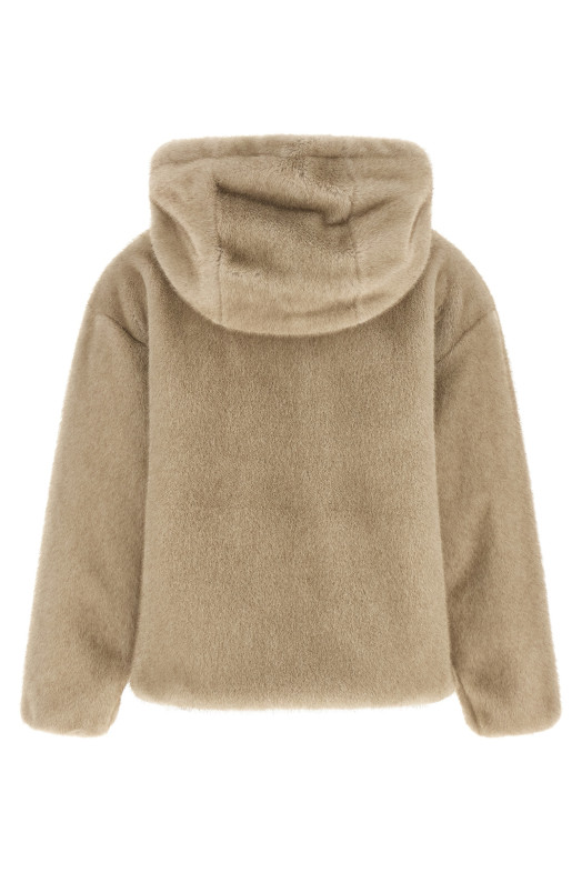 Eco fur hooded Beige