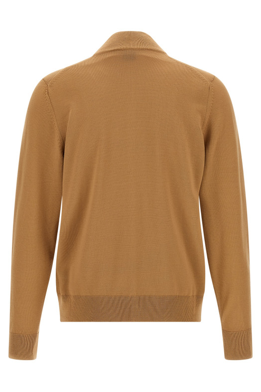 Shaved knit cardigan Brown