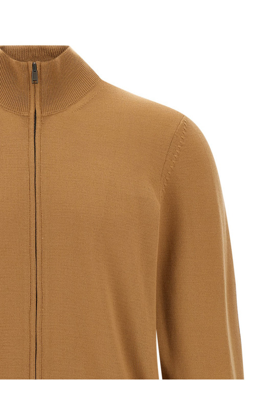 Shaved knit cardigan Brown