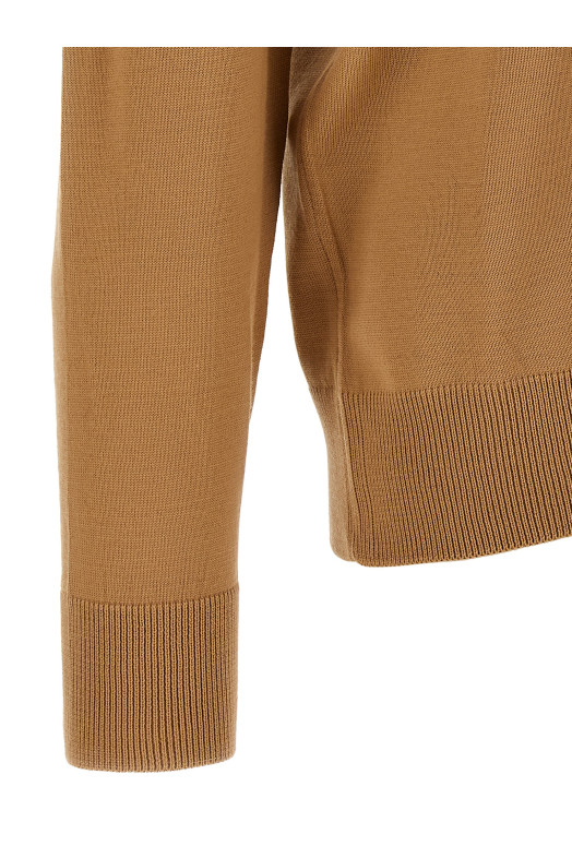Shaved knit cardigan Brown