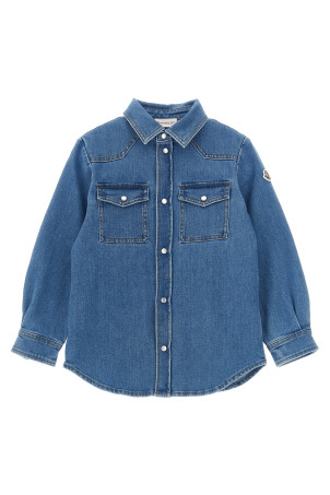 Джинсовая рубашка синего цвета MONCLER ENFANT L29542F00001598A1730