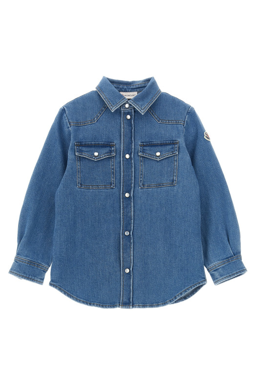Джинсовая рубашка синего цвета MONCLER ENFANT L29542F00001598A1730