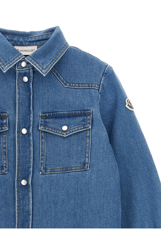 Джинсовая рубашка синего цвета MONCLER ENFANT L29542F00001598A1730