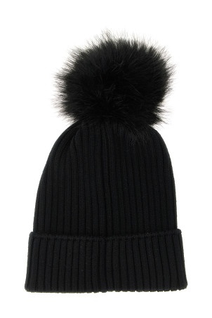 Pon pon wool beanie Black