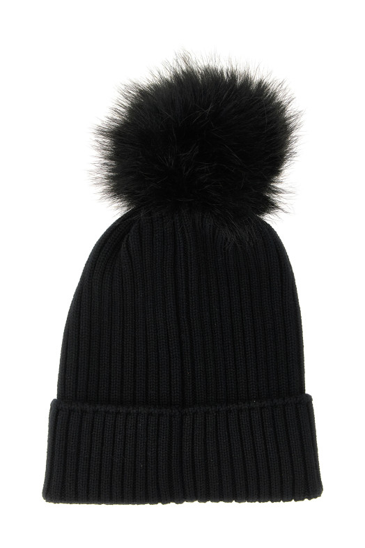 Pon pon wool beanie Black