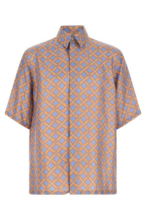'Net' print silk shirt Multicolor