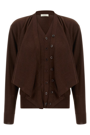 'Trompe L'Oeil' effect cardigan Bordeaux