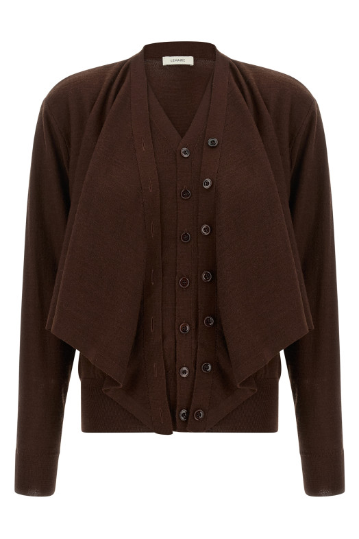'Trompe L'Oeil' effect cardigan Bordeaux