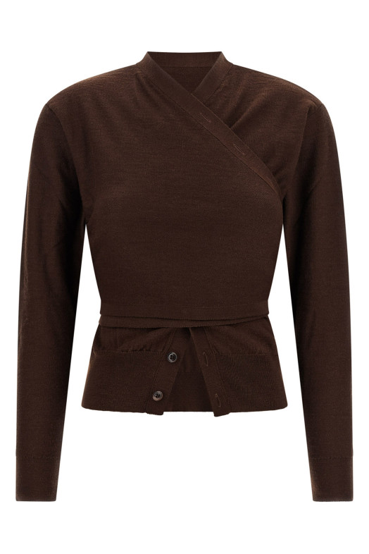 'Trompe L'Oeil' effect cardigan Bordeaux