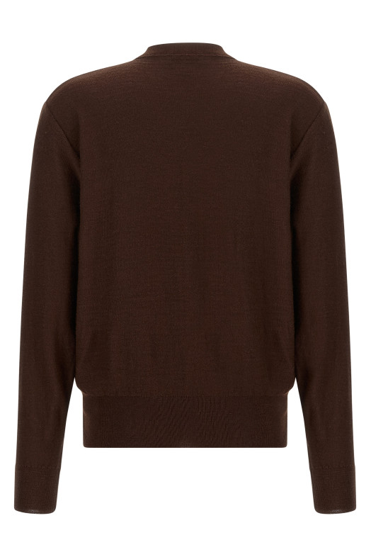 'Trompe L'Oeil' effect cardigan Bordeaux