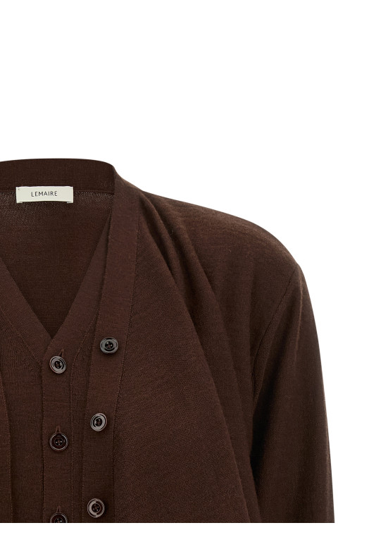 'Trompe L'Oeil' effect cardigan Bordeaux