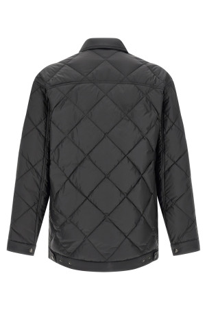 Quilted down jacket with logo Black