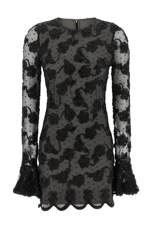'Flower Mesh' dress Black