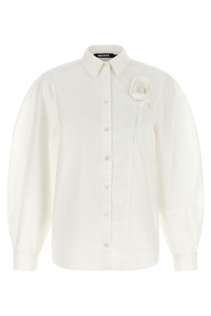 3D floral detail shirt White