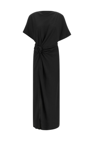 Wide slit dress Black