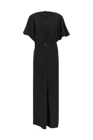 Wide slit dress Black