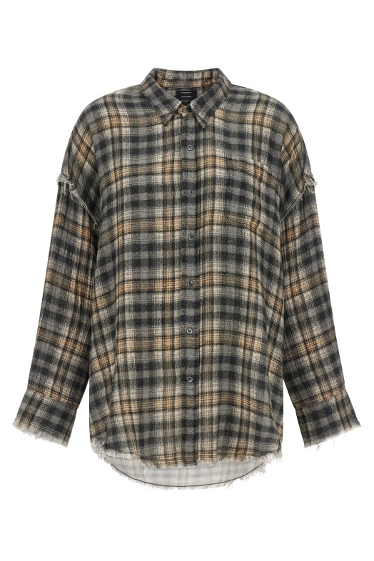 Raw cut hem shirt Gray