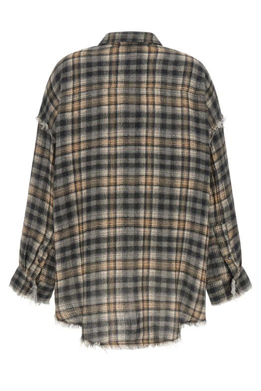 Raw cut hem shirt Gray