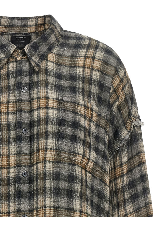 Raw cut hem shirt Gray
