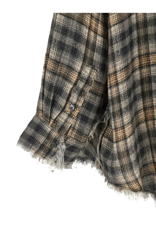 Raw cut hem shirt Gray