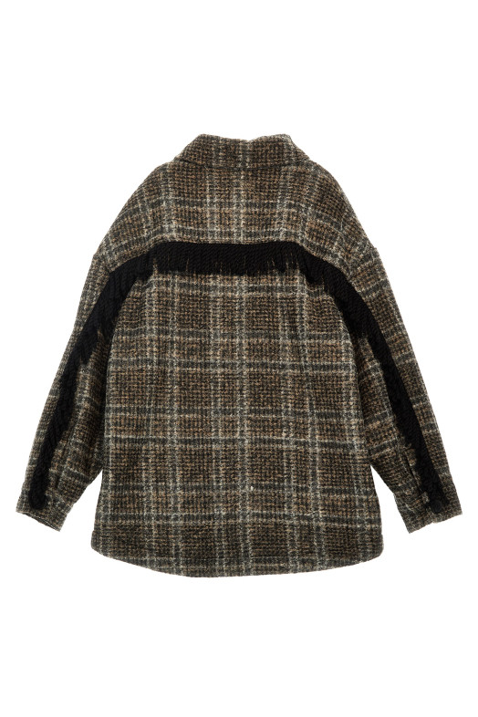 Пальто з бахромою і логотипом, багатоколірне DOUUOD (DT2P54U0113930BG) Пальто з бахромою і логотипом, багатоколірне DOUUOD (DT2P54U0113930BG)