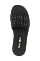 Braided slides with logo Black