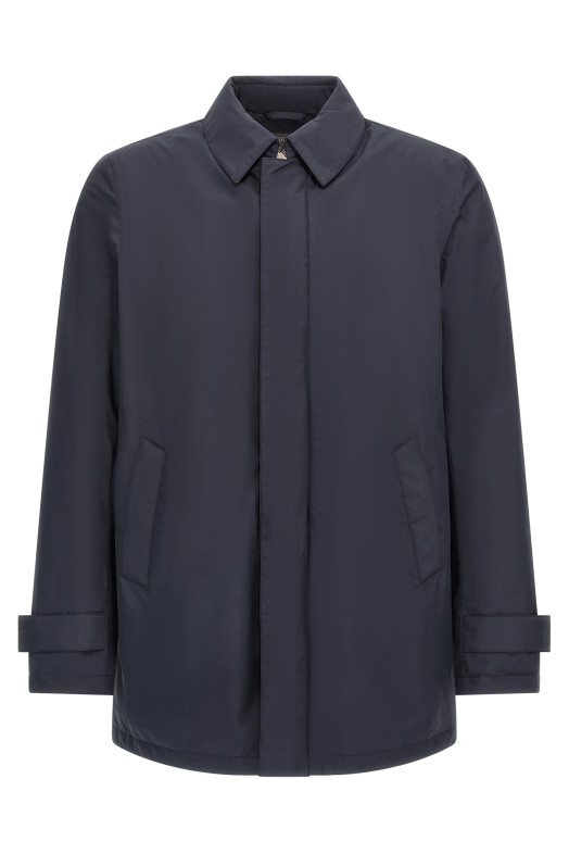 Removable hood parka Blue
