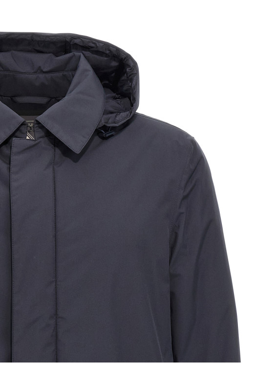Removable hood parka Blue