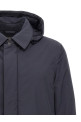Removable hood parka Blue