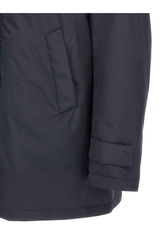 Removable hood parka Blue