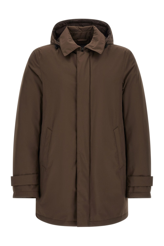 Detachable hood parka Brown