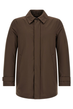 Detachable hood parka Brown