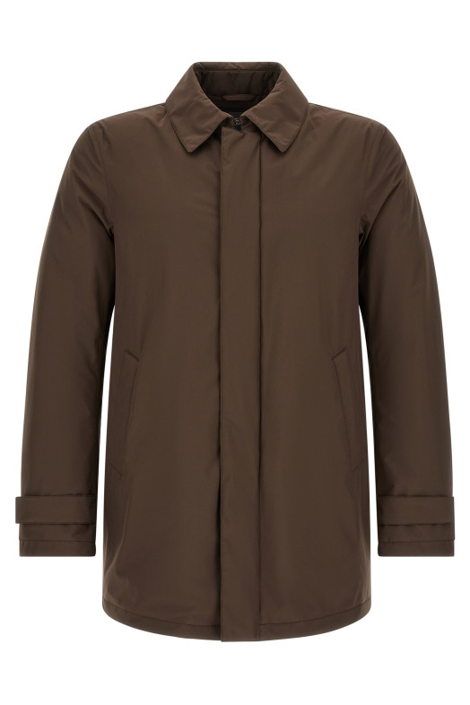 Detachable hood parka Brown