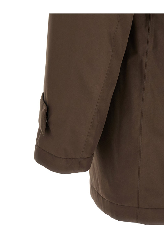 Detachable hood parka Brown