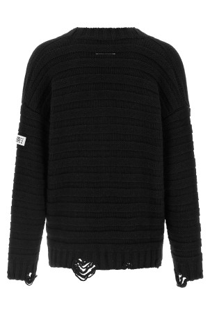 Кардиган из шерсти с эффектом потертости, черный MM6 MAISON MARGIELA SH0HP0005M13040900