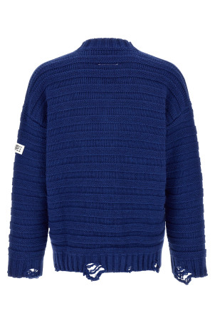 Кардиган из шерсти с эффектом потертости, синий MM6 MAISON MARGIELA SH0HP0005M13040483