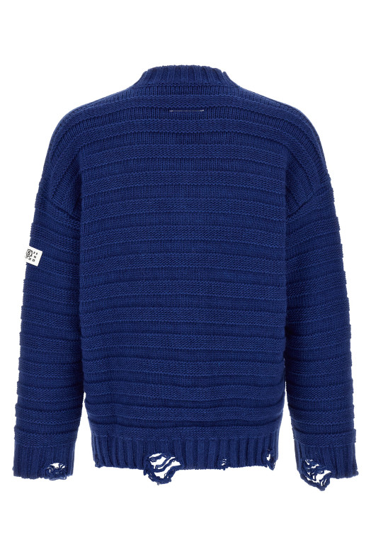 Кардиган из шерсти с эффектом потертости, синий MM6 MAISON MARGIELA SH0HP0005M13040483