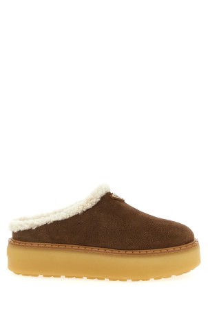 Suede sabots Brown