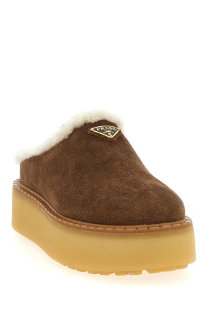 Suede sabots Brown