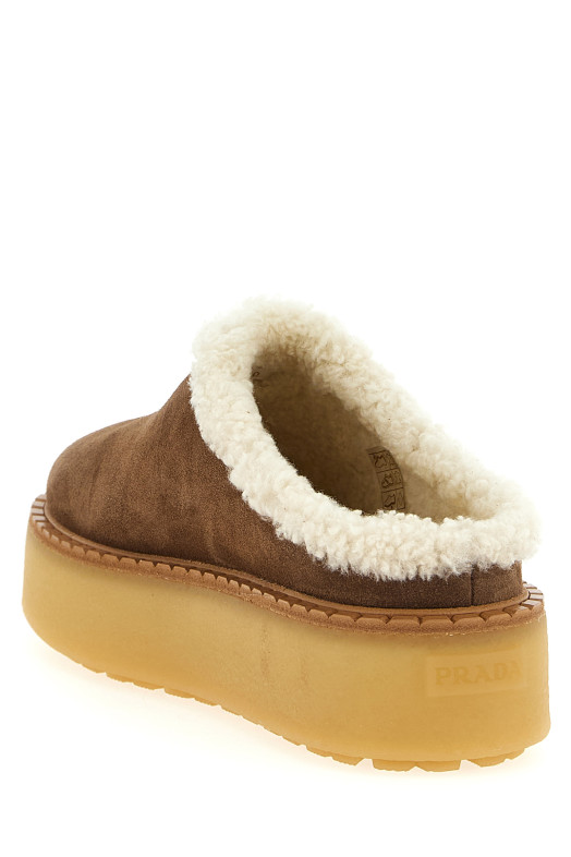 Suede sabots Brown