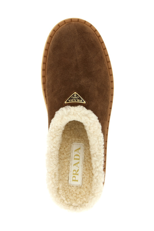 Suede sabots Brown