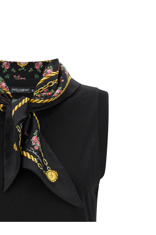 T-shirt with scarf Black