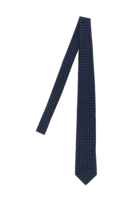 Галстук с геометрическим рисунком, синий BRUNELLO CUCINELLI MR8360018C004