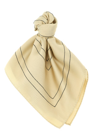 'Monogram' embroidered scarf White
