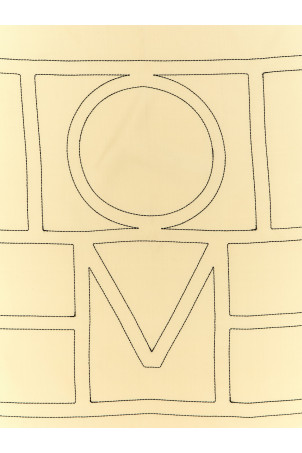 'Monogram' embroidered scarf White