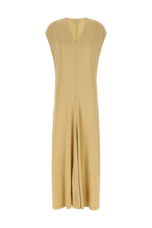 'V-neck' dress Beige