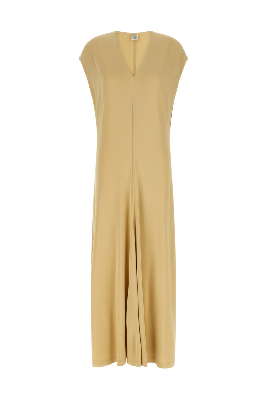 'V-neck' dress Beige