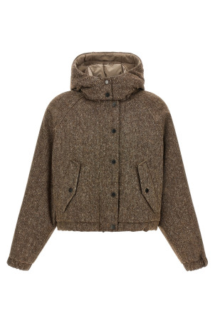 Donegal tweed down jacket  Brown