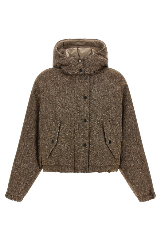 Donegal tweed down jacket  Brown