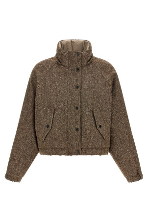 Donegal tweed down jacket  Brown
